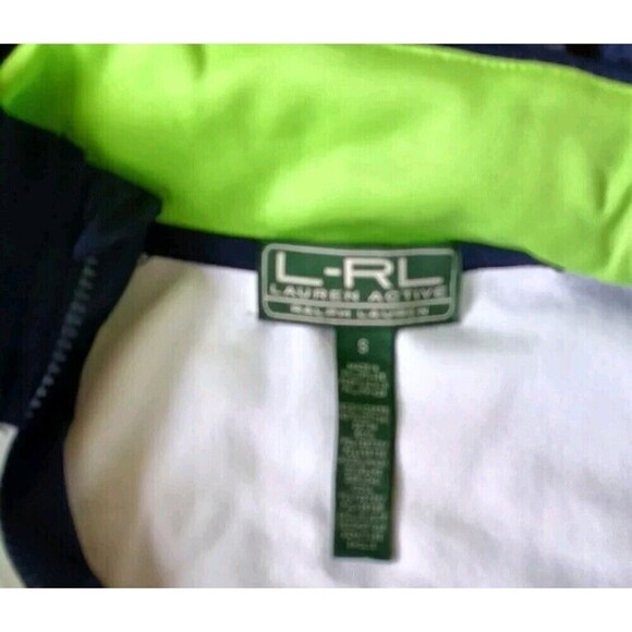 L-RL Lauren Active Track Jacket Size Small Full Zip White Blue Zip Away Hoodie - Picture 3 of 10